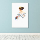 American Girl - Odd Moments van Harrison Fisher Canvas Afdruk (Insitu (Houten vloer))