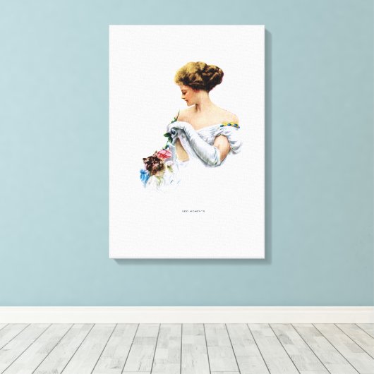 American Girl - Odd Moments van Harrison Fisher Canvas Afdruk (Insitu (Houten vloer))