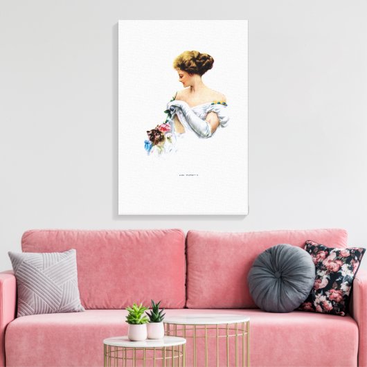 American Girl - Odd Moments van Harrison Fisher Canvas Afdruk (Insitu (Woonkamer))