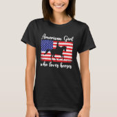 American Girl who loves eventing horses rider  7 T-shirt (Voorkant)