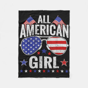 American Girls Sungles Familie Patriottisch 4e Jul Fleece Deken