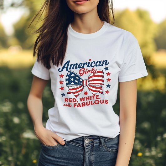 American Girly Rood Wit en Fabulous T-Shirt