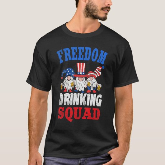 American Gnomes Drinking Usa Patriotic Gnome 4th O T-shirt (Voorkant)