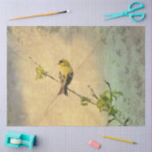 American Gold Finch Bird on Branch Tissue Paper Tissuepapier (Craft)