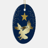 American Gold Star Eagle Keramisch Ornament (Rechts)