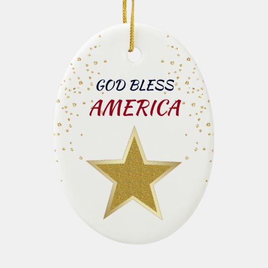 American Gold Star Eagle Keramisch Ornament (Achterkant)