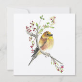 American Goldfinch Bird Berries Card Kaart (Voorkant)