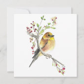 American Goldfinch Bird Berries Card Kaart (Voorkant)