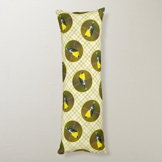 American Goldfinch Songbird Originele foto Lichaamskussen (Achterkant (Verticaal))