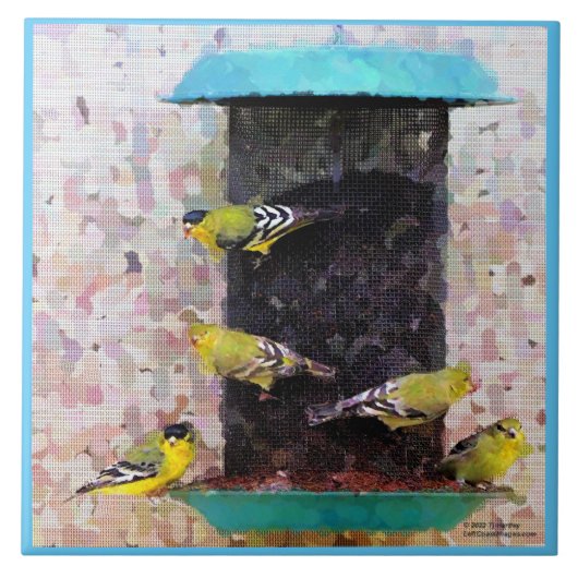 AMERICAN GOLDFINCH TILE TEGELTJE (Voorkant)