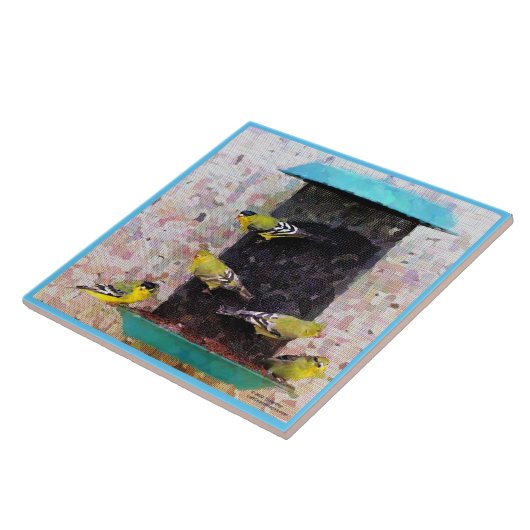 AMERICAN GOLDFINCH TILE TEGELTJE (Zijkant)