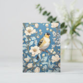 American Goldfinch William Morris Inspired Briefkaart (Staand voorkant)