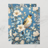 American Goldfinch William Morris Inspired Briefkaart (Voorkant / Achterkant)