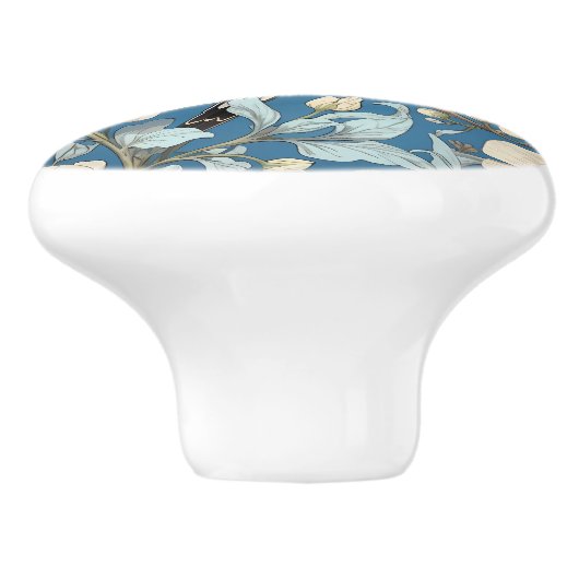 American Goldfinch William Morris Inspired Keramische Knop (Zijkant)