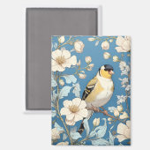 American Goldfinch William Morris Inspired Magneet (Voorkant / Achterkant)