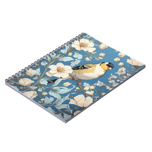 American Goldfinch William Morris Inspired Notitieboek (Linkerzijde)