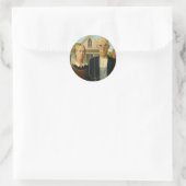 American Gothic, 1930, van Grant Wood Ronde Sticker (Tas)