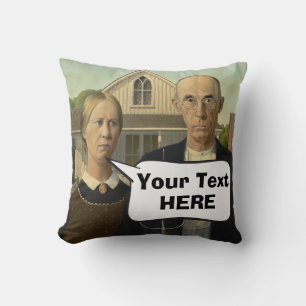 American Gothic 1930s Grant Wood beroemd schilderi Kussen