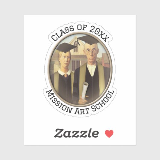 American Gothic Afstudeercameo Sticker (Vel)