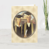 American Gothic Afstuderen Cameo on Gold Sheen Kaart (Voorkant)