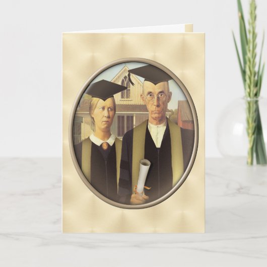 American Gothic Afstuderen Cameo on Gold Sheen Kaart (Voorkant)