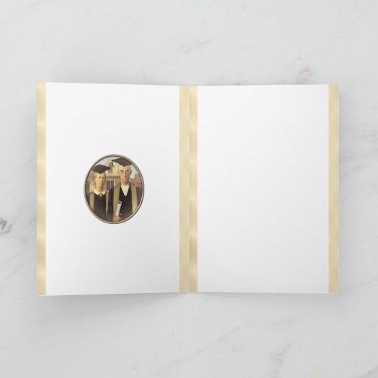 American Gothic Afstuderen Cameo on Gold Sheen Kaart (Binnen)