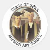 American Gothic Afstuderen Cameo Ronde Sticker (Voorkant)