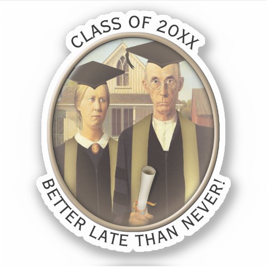 American Gothic Afstuderen Cameo Sticker (Voorkant)