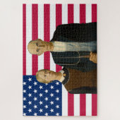 American Gothic Boeren VS Amerikaanse Vlag Legpuzzel (Verticaal)