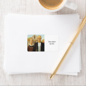 American Gothic by Grant Wood, reproductiekunst,vi Etiket (Insitu)