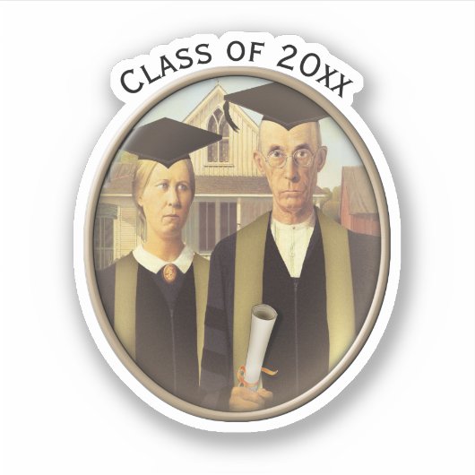 American Gothic Graduation Cameo  Sticker (Voorkant)