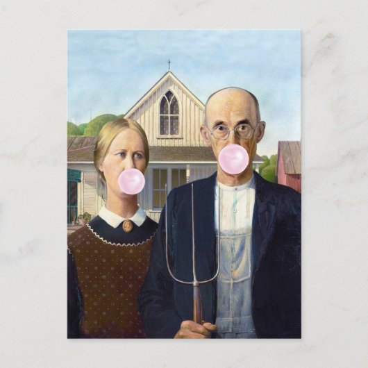 American Gothic Grant Wood Briefkaart (Voorkant)