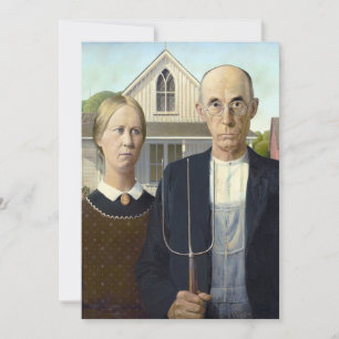 American Gothic - Grant Wood Fine Art Card Kaart