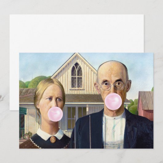 American Gothic Grant Wood Kaart (Voorkant / Achterkant)