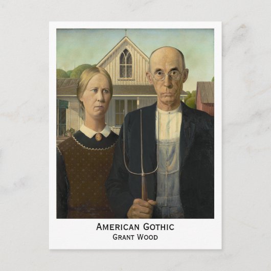 American Gothic, Grant Wood Oudere versie Briefkaa Briefkaart (Voorkant)