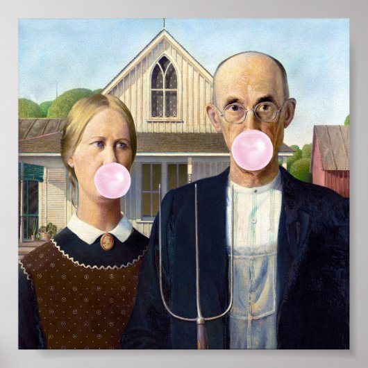 American Gothic Grant Wood Poster (Voorkant)