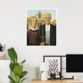American Gothic, Grant Wood Poster (Thuiskantoor)