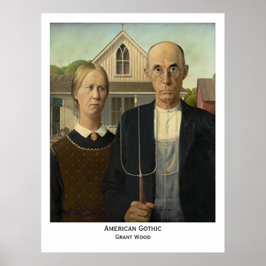 American Gothic, Grant Wood Print (Voorkant)