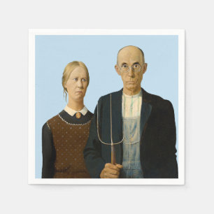 American Gothic Grant Wood Servet
