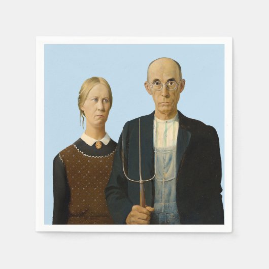 American Gothic Grant Wood Servet (Voorkant)
