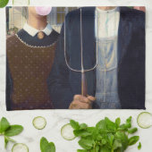 American Gothic Grant Wood Theedoek (Gevouwen)