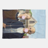 American Gothic Grant Wood Theedoek (Horizontaal)