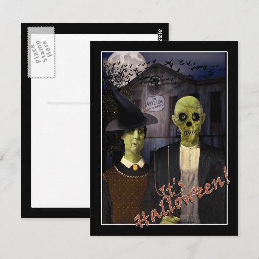 American Gothic Halloween Briefkaart (Voorkant / Achterkant)