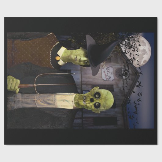 American Gothic Halloween Cadeaupapier (Vlak)