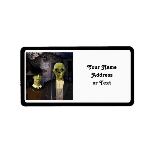 American Gothic Halloween Etiket (Voorkant)