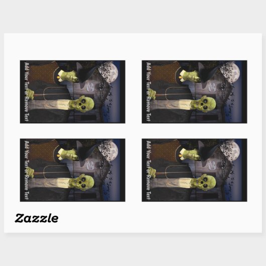 American Gothic Halloween Haunted House Rechthoekige Sticker (Vel)