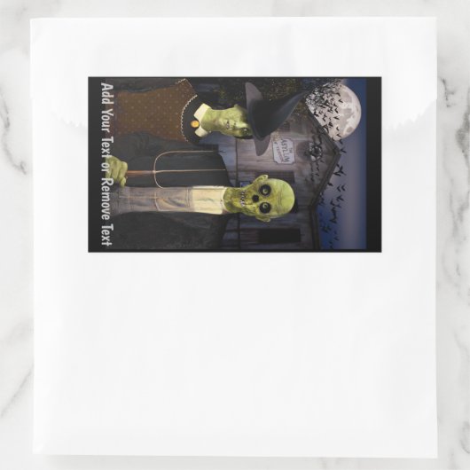 American Gothic Halloween Haunted House Rechthoekige Sticker (Tas)