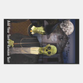 American Gothic Halloween Haunted House Rechthoekige Sticker (Voorkant)