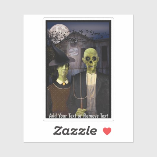 American Gothic Halloween Haunted House Sticker (Vel)