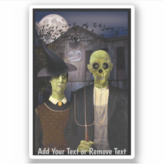 American Gothic Halloween Haunted House Sticker (Voorkant)